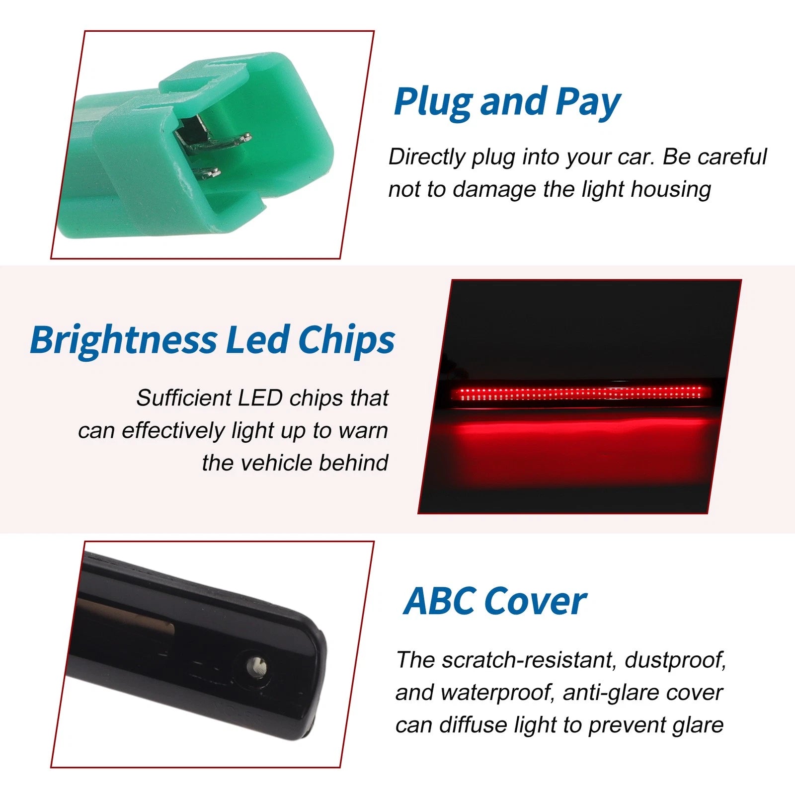 Black LED Third Brake Light for Buick Terraza (2005–2007) No. 15264475