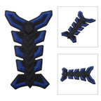 3D Blue Gas Fuel Oil Tank Pad Decal Sticker Protector for Universal Fish Bone