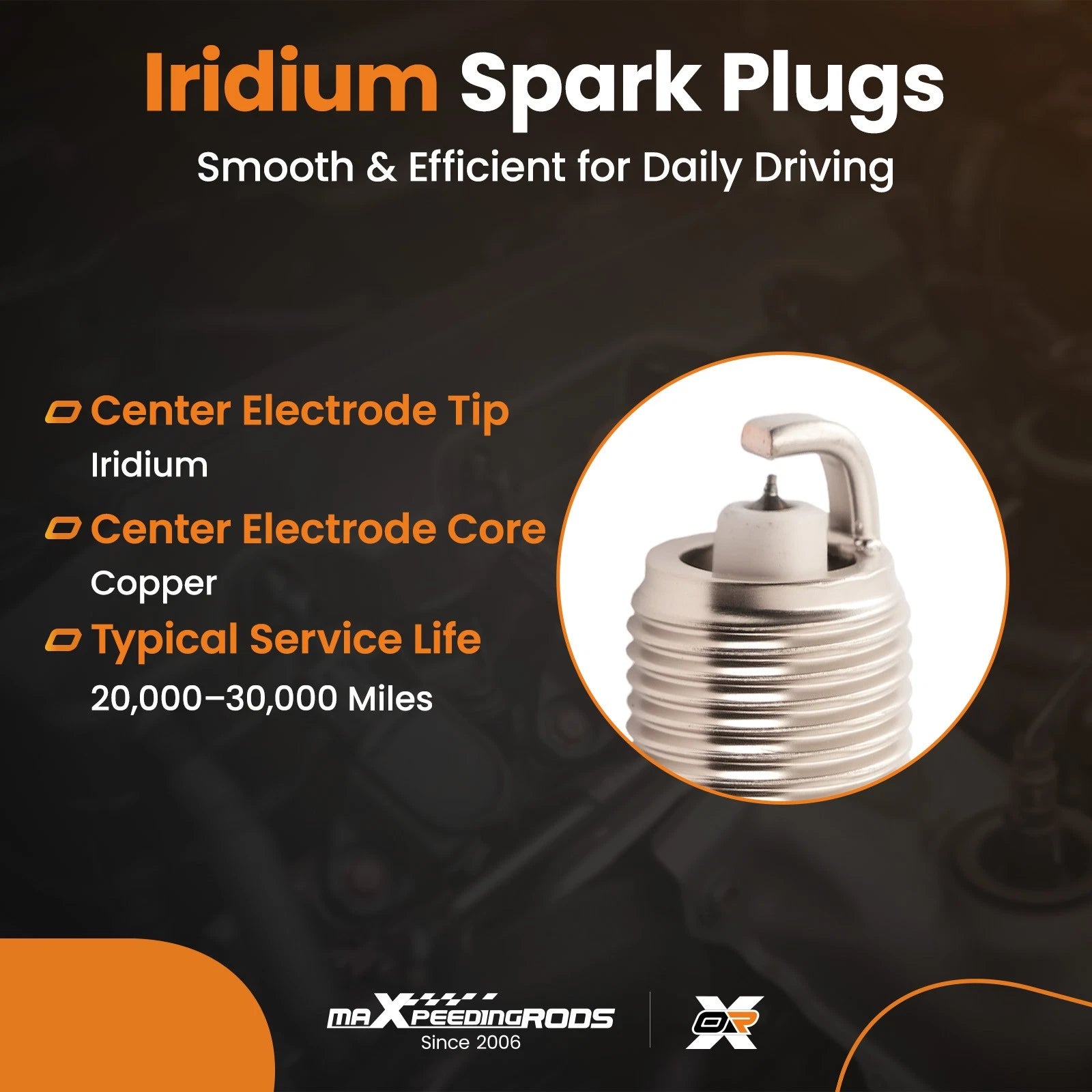 8pcs Iridium Spark Plugs for Chevrolet Trailblazer EXT V8 5.3L (2003–2006)