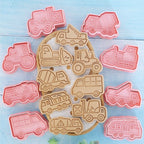 8 Piece Cookie Cutters Set for Construction Vehicles (Baking Tool)