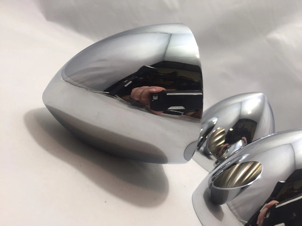 Hubcap Center Accessory 3 in Chrome Bullet Nose for Hot Rod Custom (Set of 4)