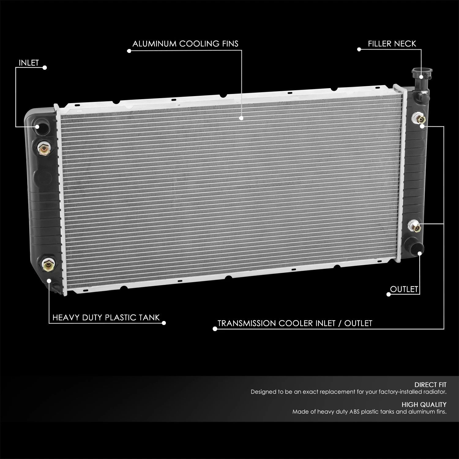 Aluminum Cooling Radiator for Chevrolet GMC C/K 1500 2500 3500 (1988–1993)