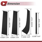 Set of 8 Door Pillar Window Trim for Ford Everest (2015–2021) Black