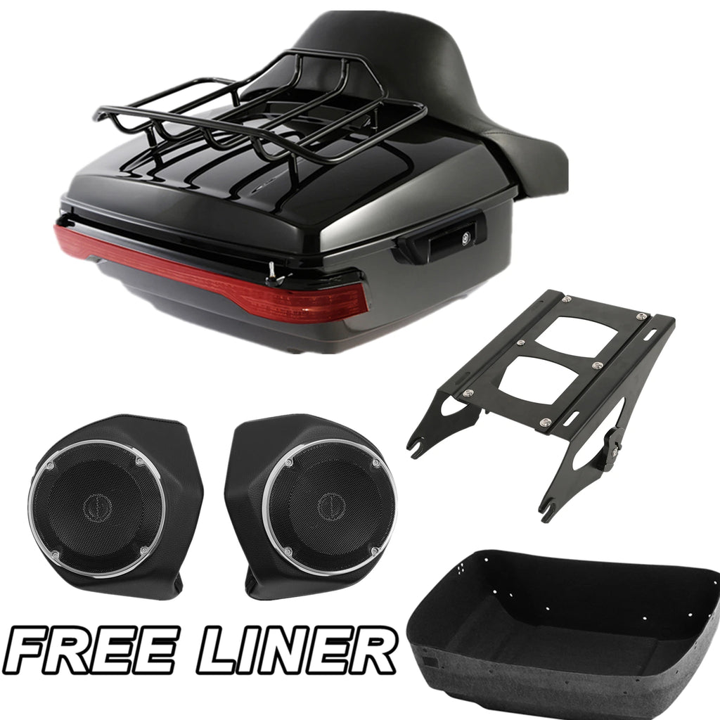 Trunk Pad Rack Mount Light Speaker for Harley Touring (2014–2025)