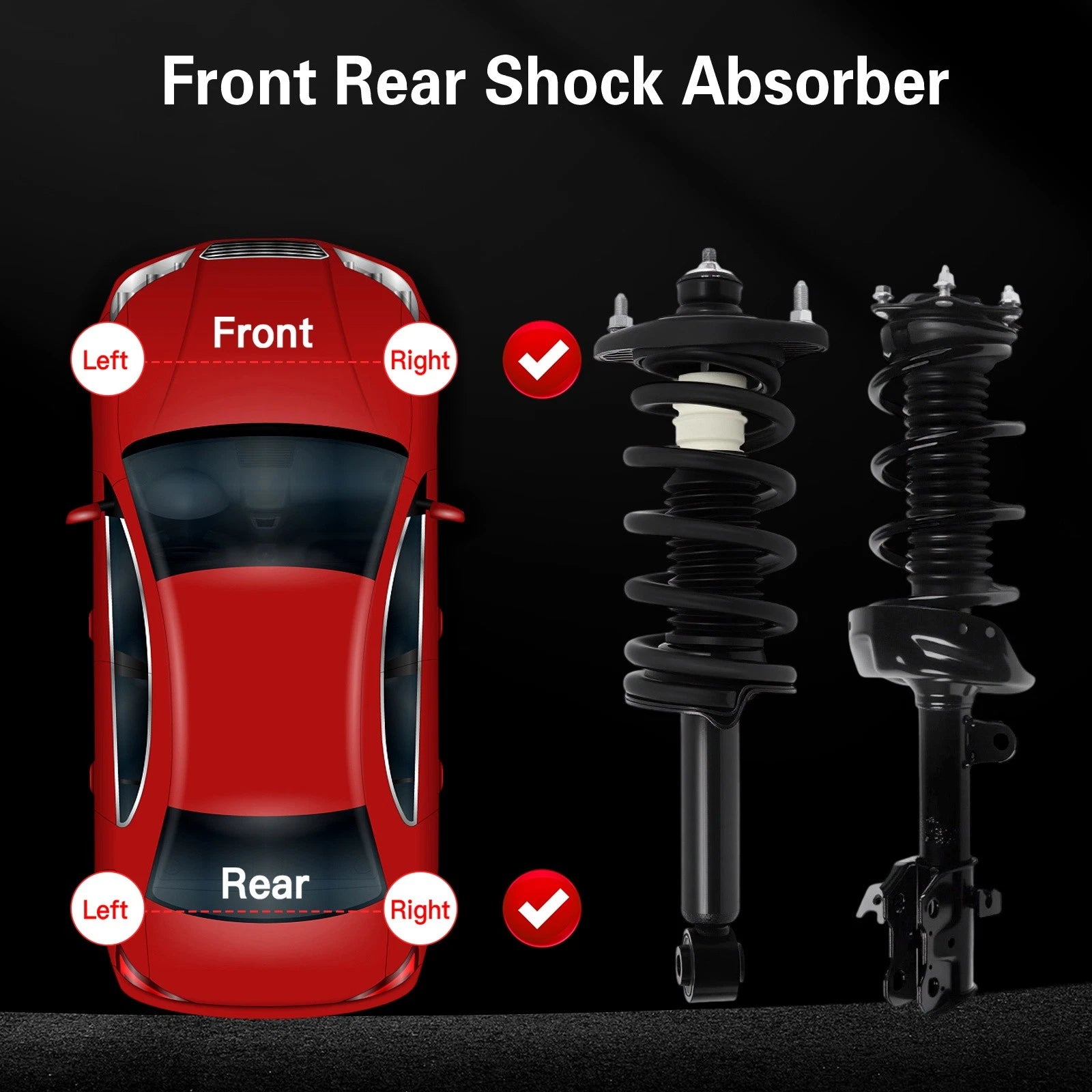 Set of 4 Complete Struts with Coil Spring for Honda CR-V (2012–2014)