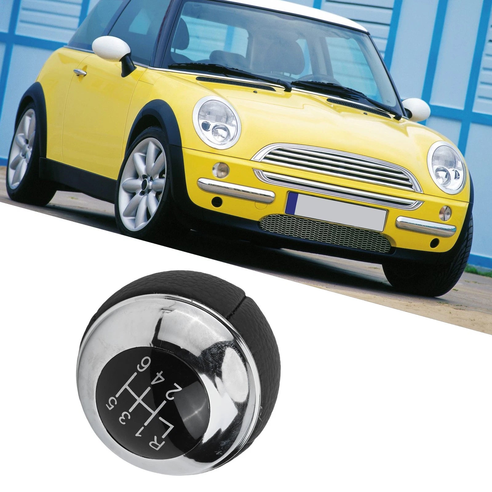 Shift Knob for MINI Cooper (Leather, Chrome Finish)