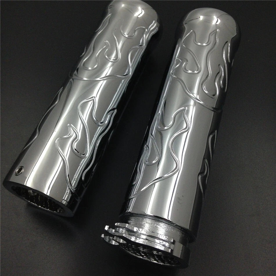 Flame 7/8" 22mm Hand Grip for Honda Shadow 750 Spirit Aero ACE/Suzuki GSXR600 (–)