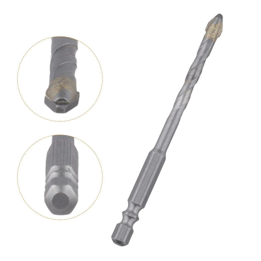 Set of 4 Hex Shank Eccentric Drill Bits 6mm 8mm 10mm 12mm for Tile Wood Glass Plastic