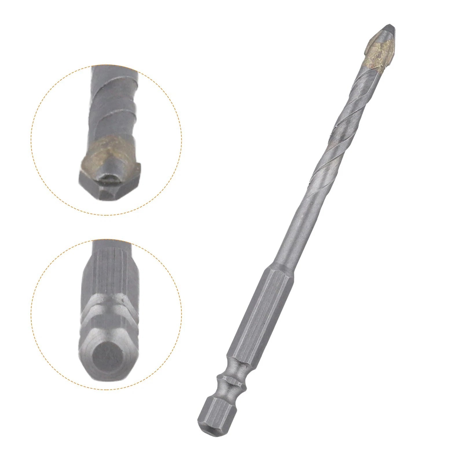 Set of 4 Hex Shank Eccentric Drill Bits 6mm 8mm 10mm 12mm for Tile Wood Glass Plastic