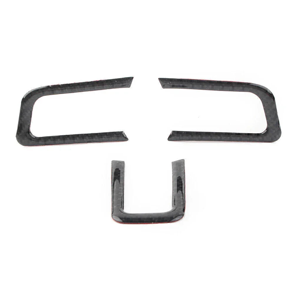 3 x Carbon Fiber Steering Wheel Cover Trim for Ford Mustang (2015-2019)