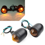 1 Pair Black Turn Signal Lights for Harley (Cafe Racer, Bobber, Chopper)
