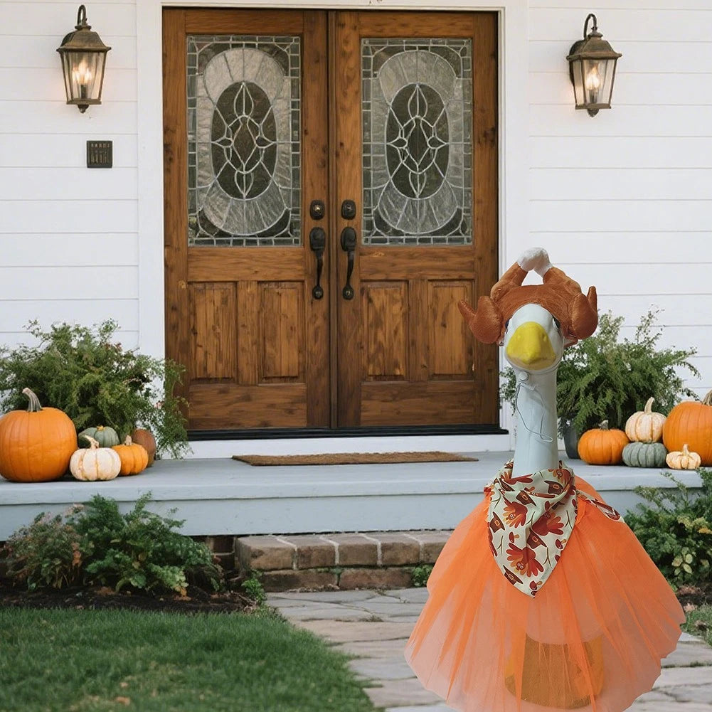 Thanksgiving Turkey Costume for Porch Goose (23 Inch)