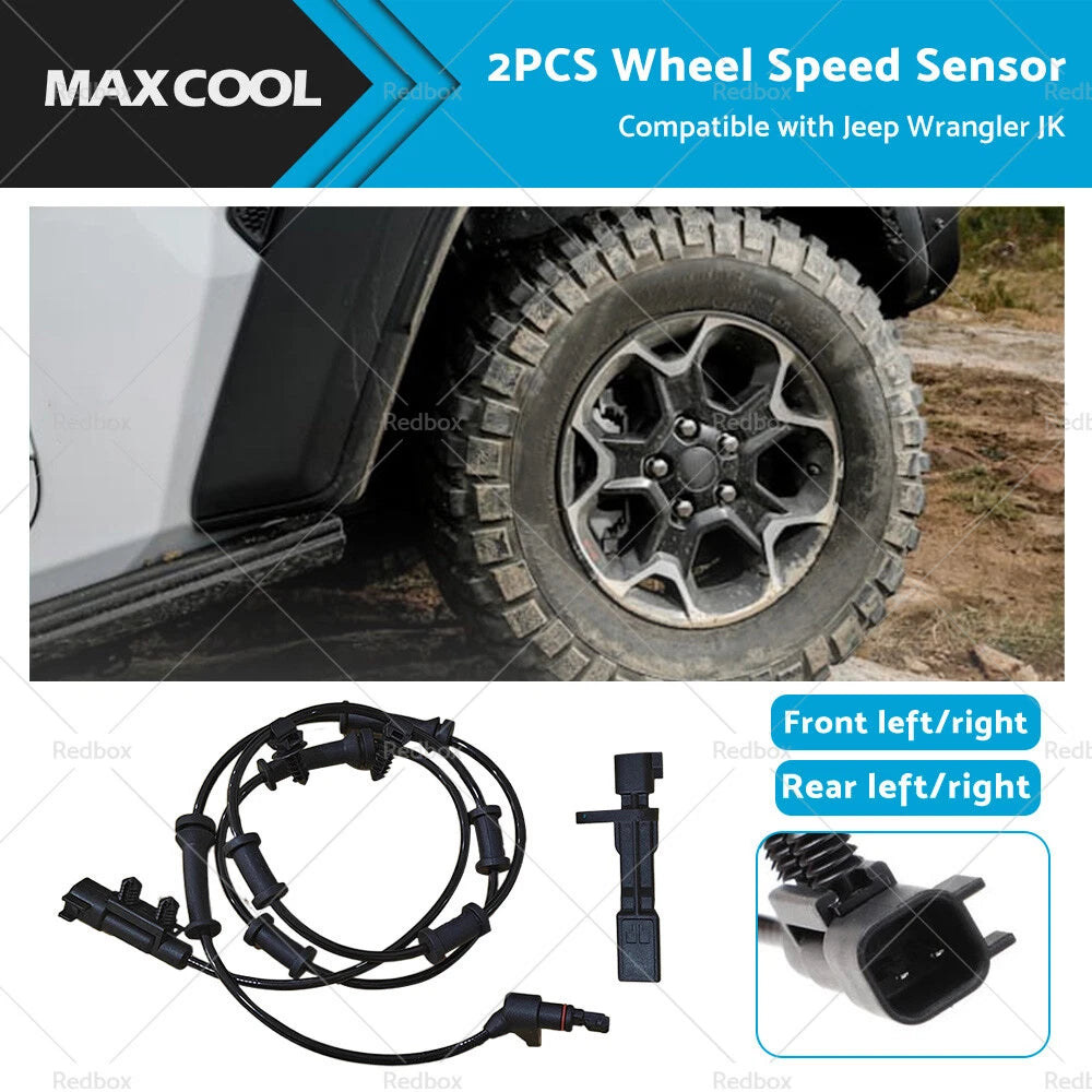 2X ABS Wheel Speed Sensor for Jeep Wrangler JK (2007–2017)