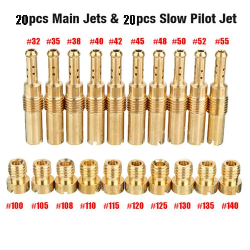 20Pcs Main & Slow Jet Kit for PWK Keihin OKO CVK PE Carburetor