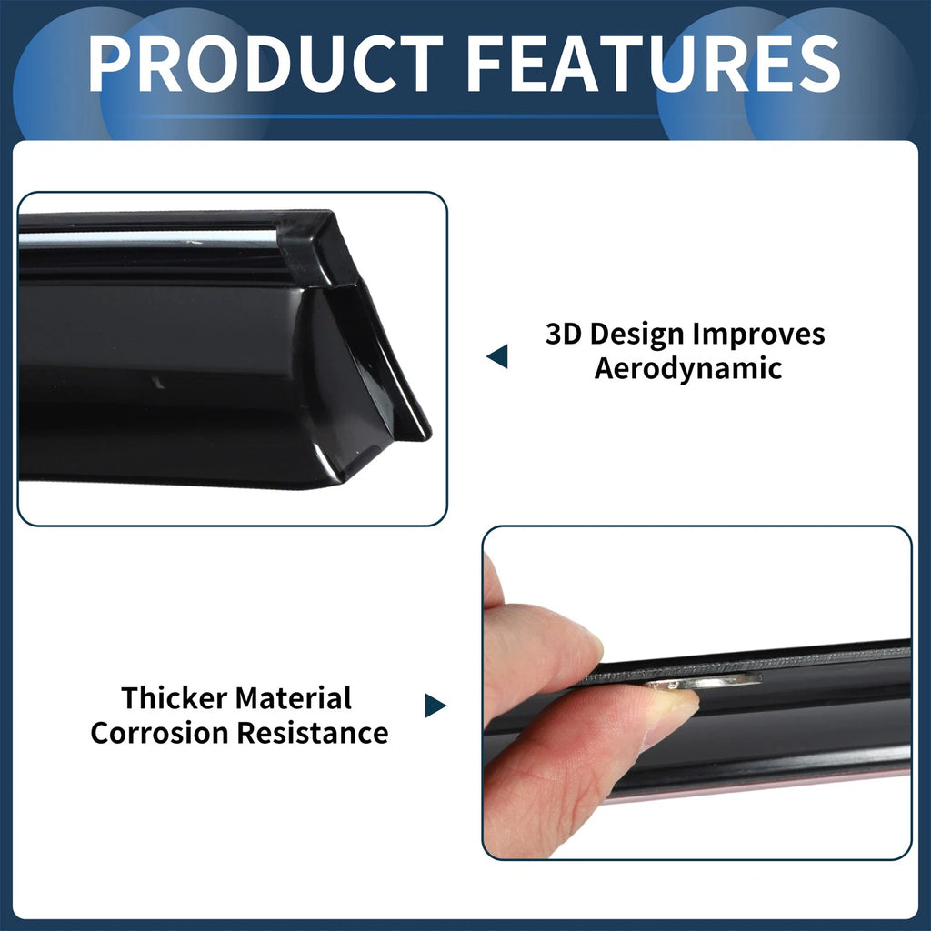 Set of 4 Window Deflectors for Honda Accord (2008) - Black Vent Visors