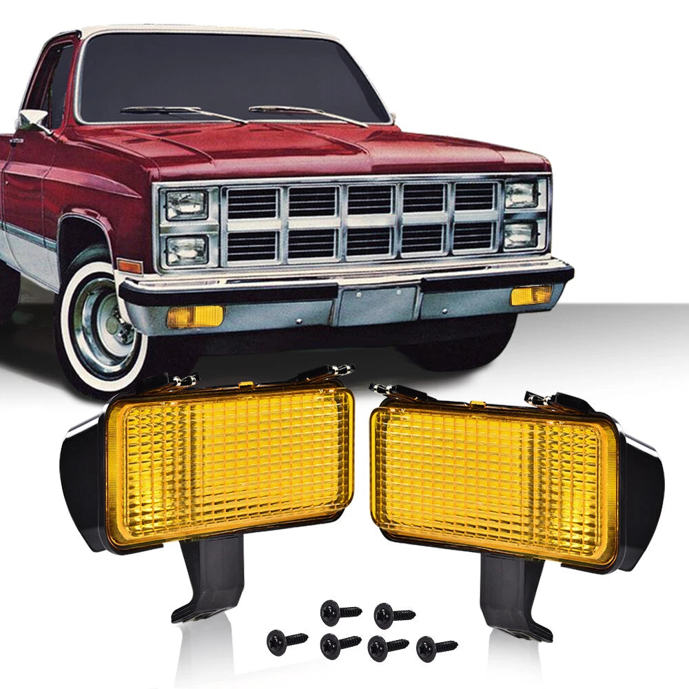 Front Turn Signal Park Lights for Chevy GMC Pickup (1981–1982) Yellow