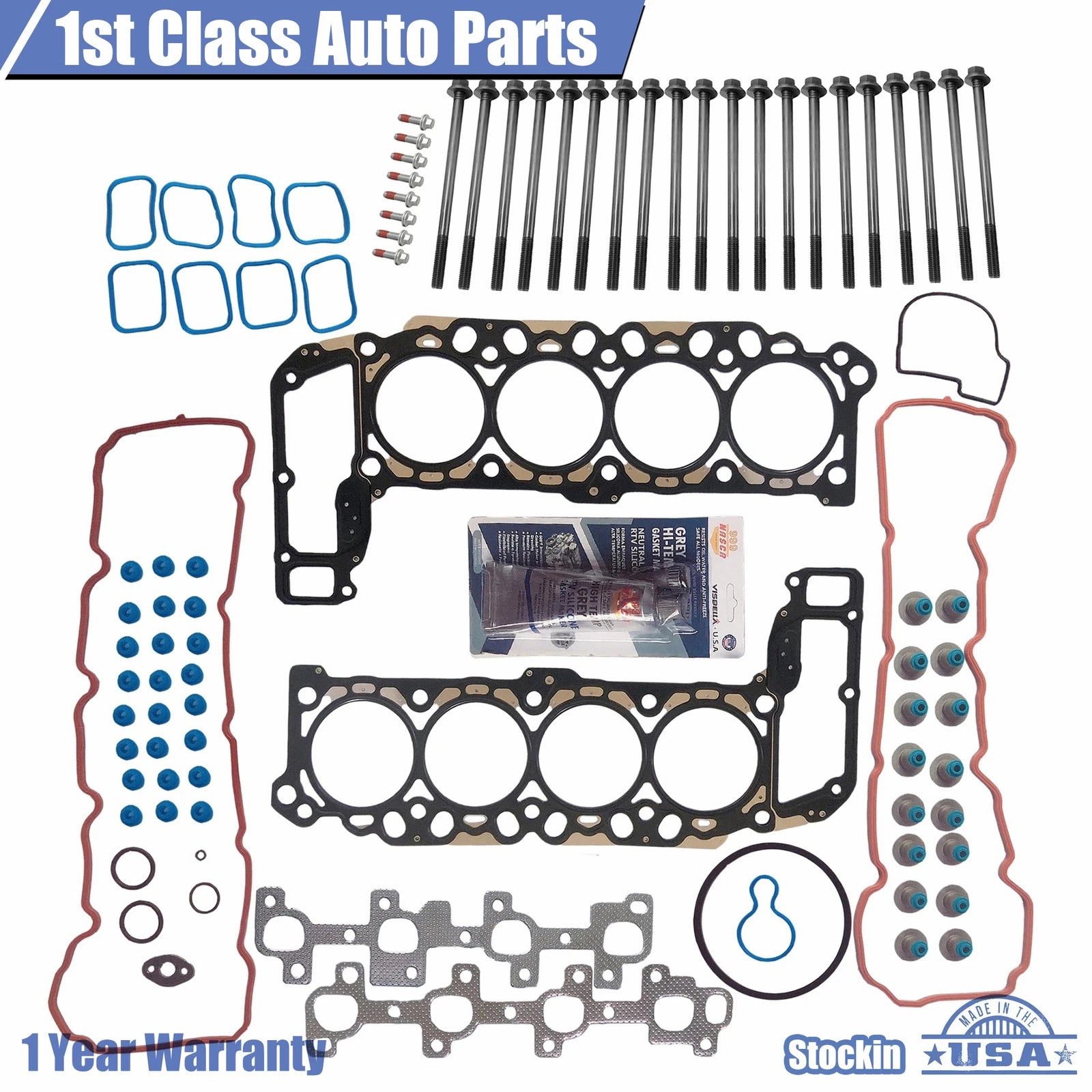 Head Gasket Set with Bolts for Dodge Dakota Jeep Chrysler Aspen (2005–2010)