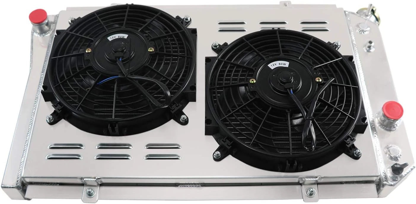 3 Row Aluminum Radiator + Fan Shroud for Chevy S10 Blazer, Corvette (1982–2002)