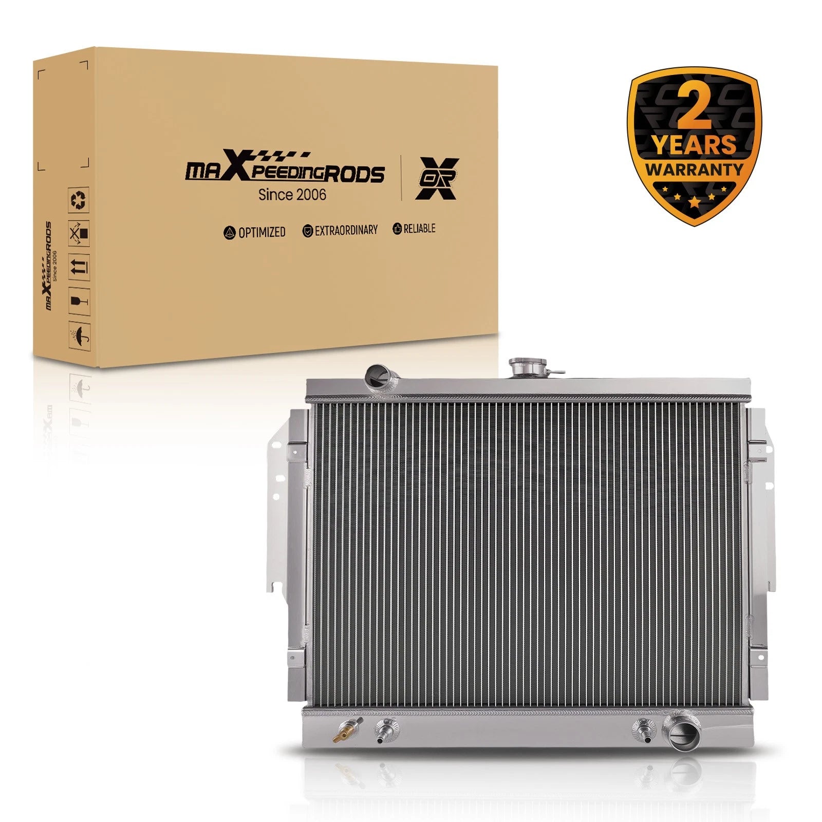 Aluminum Engine Coolant Radiator 3 Row for Dodge Ramcharger (1979–1991)