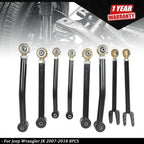 Set of 8 Adjustable Lift Control Arms for Jeep Wrangler JK (2007–2018)