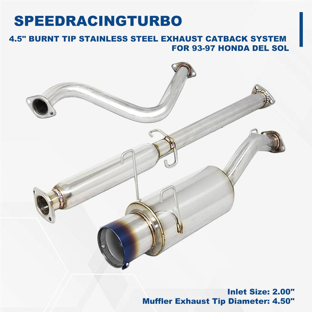 4.5" Burnt Tip Stainless Steel Exhaust Catback System for Honda Del Sol (1993–1997)
