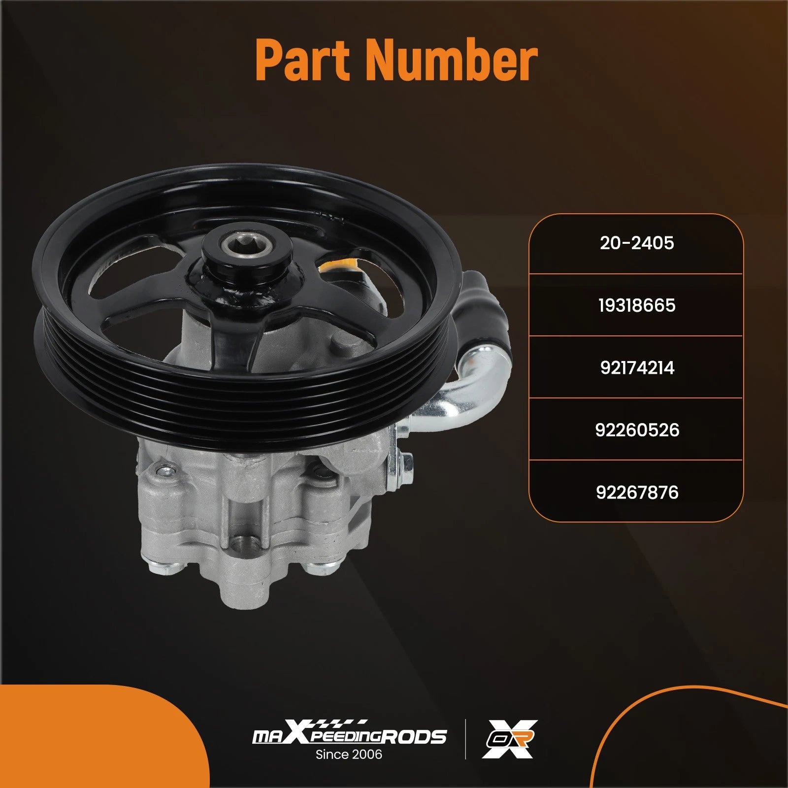 Power Steering Pump w/Pulley for Pontiac Caprice G8 (2008–2011) 19318665