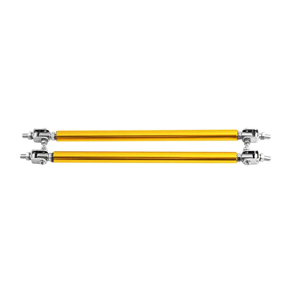 Adjustable Front Bumper Lip Splitter Strut Rod Tie Support Bar for Universal Gold