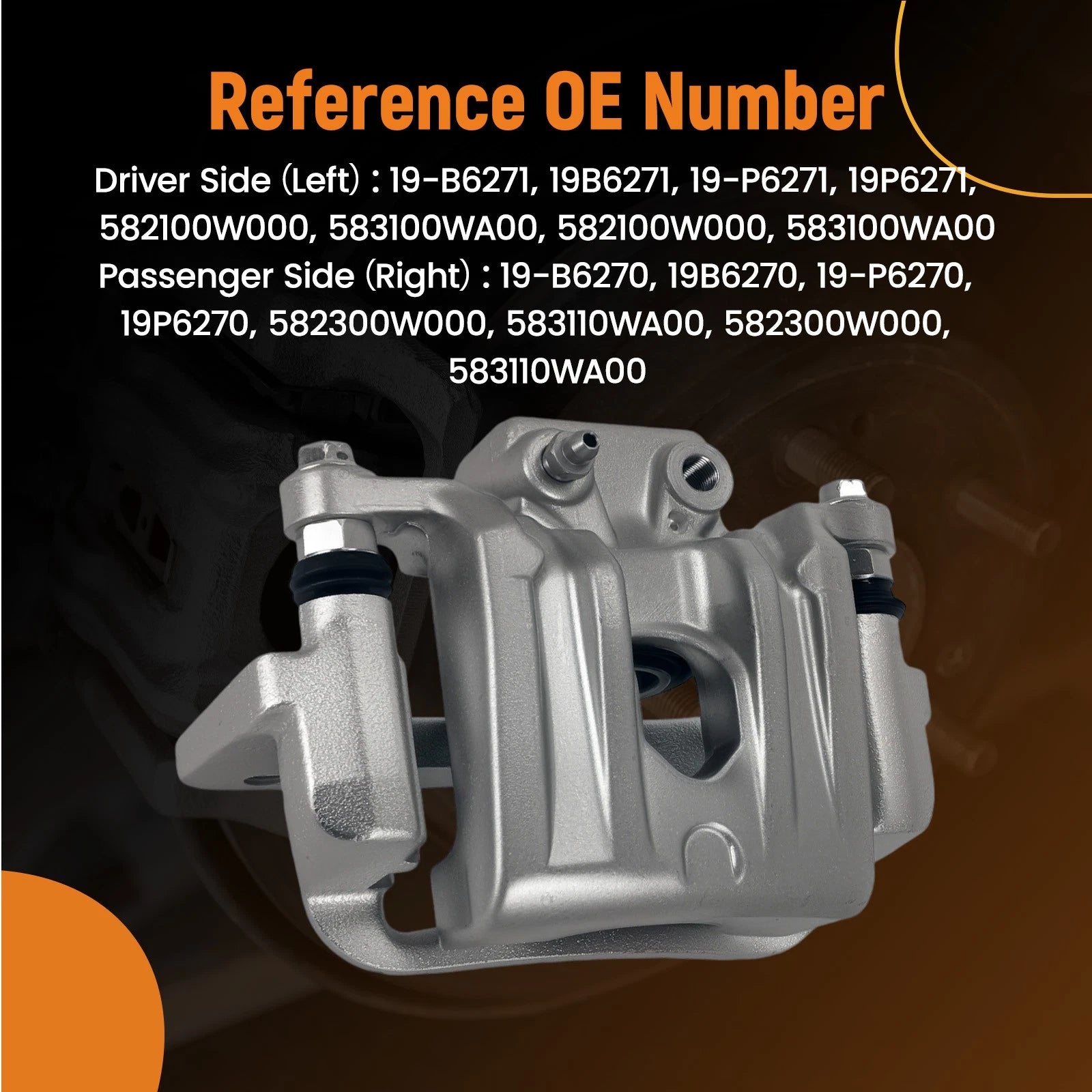 Rear Brake Caliper with Bracket for Hyundai Santa Fe (2010–2012) Kia Sorento (2011–2013)