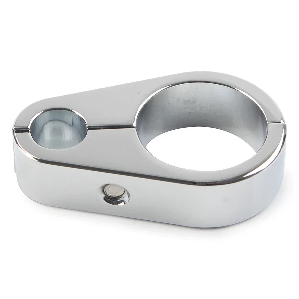 Chrome Brake Clutch Cable Wire Clamp Clip for Harley 1'' Handlebar