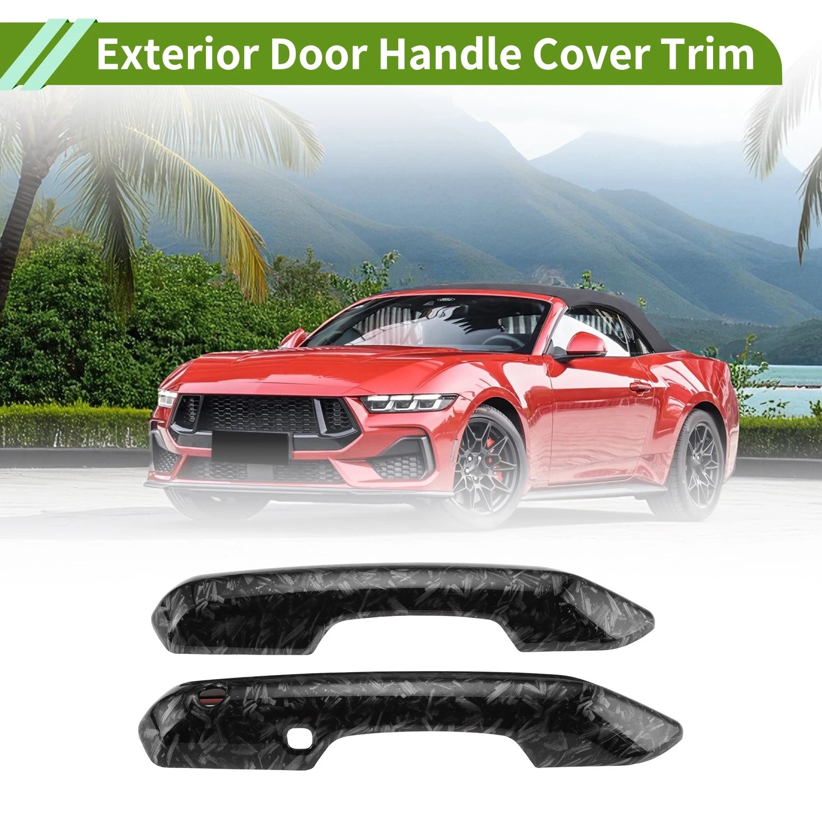 Set of 1 Exterior Door Handle Cover for Ford Mustang (2024–2025) Smart Forged Grain