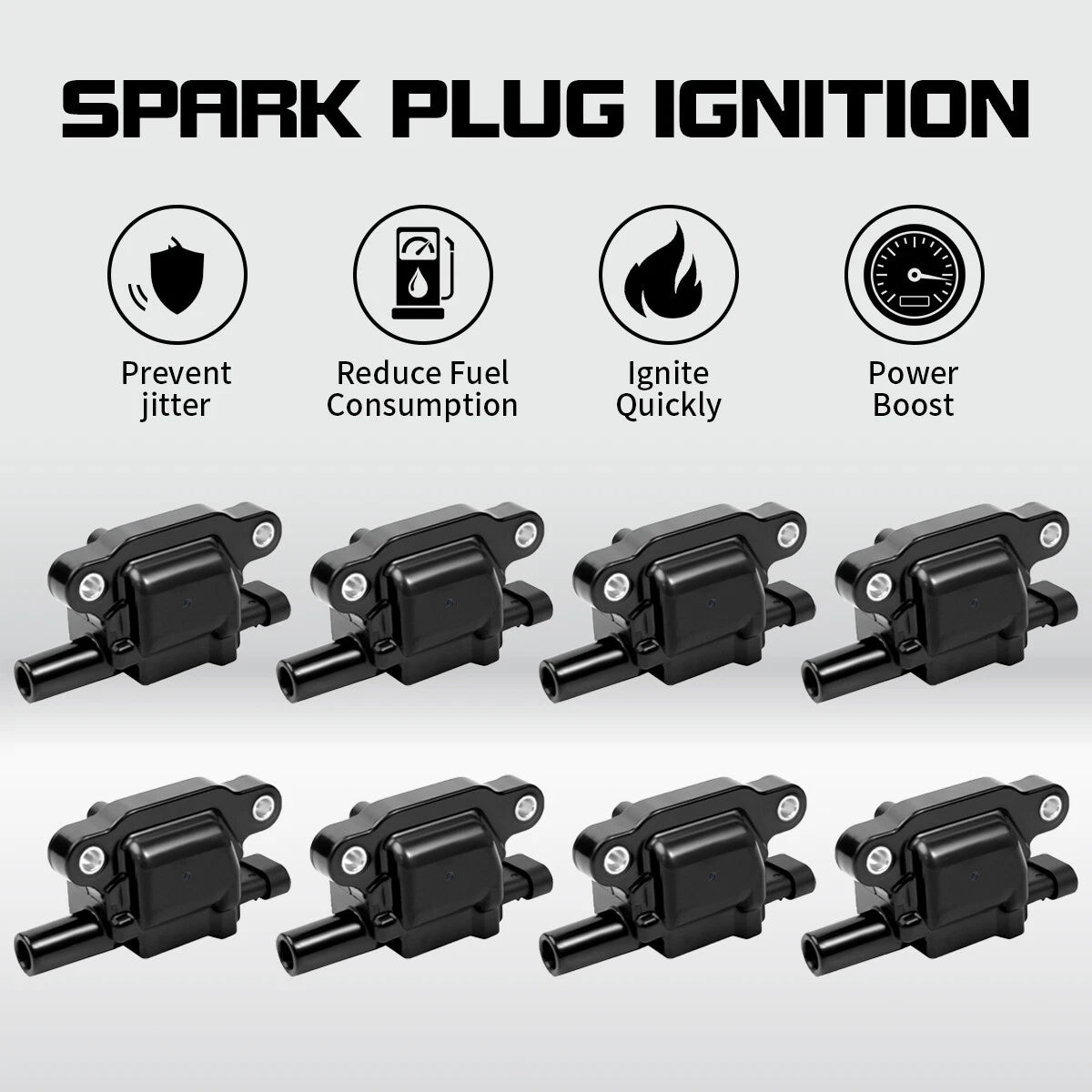 8X Ignition Coil for Chevy Silverado Tahoe GMC Sierra 4.8L 5.3L (2007–2013) UF413 12570616