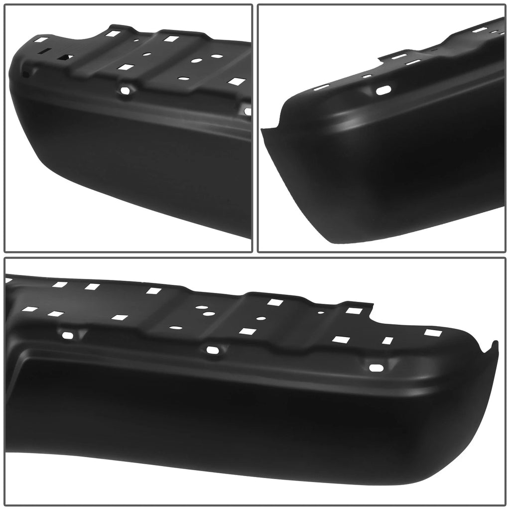 Rear Bumper Face Bar for Toyota Tundra (2000–2006) Black Steel WO Parking Sensor Holes