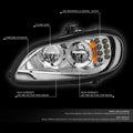 Full LED Chrome Housing Amber Corner Headlight for Freightliner M2 106 112 (2003–2018)