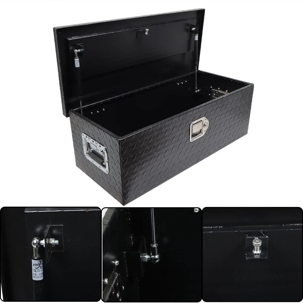 30 Inch Black Aluminum Diamond Plate Tool Box for Truck Trailer