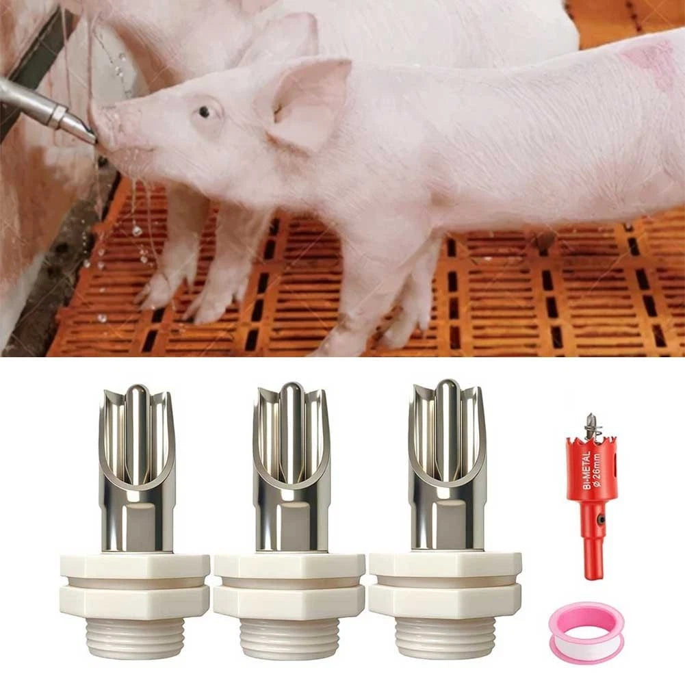 Automatic Drinking Spout Kit for Swine (Connector & Hole Opening Tool)