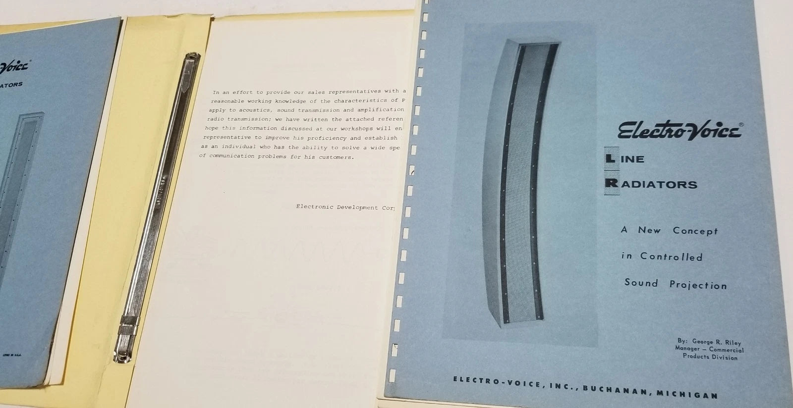 3 Ring Binder Inserts for Fisher Berkeley Ektacom (Norelco, Electro Voice)