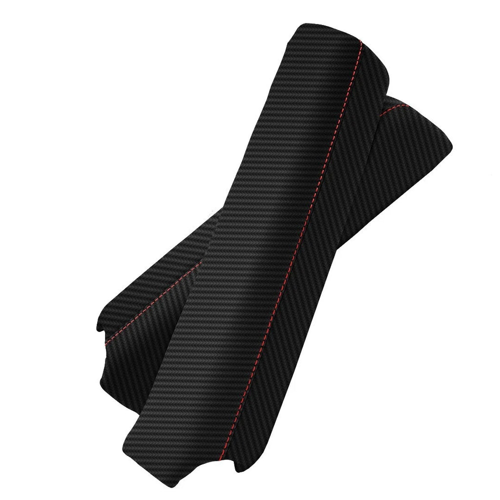 Door Panel Armrest for Ford F150 Lariat (2015–2020) PVC Carbon Red Stitch