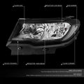 2PC Headlights for Jeep Compass (2017–2021) Black Housing Clear Corner