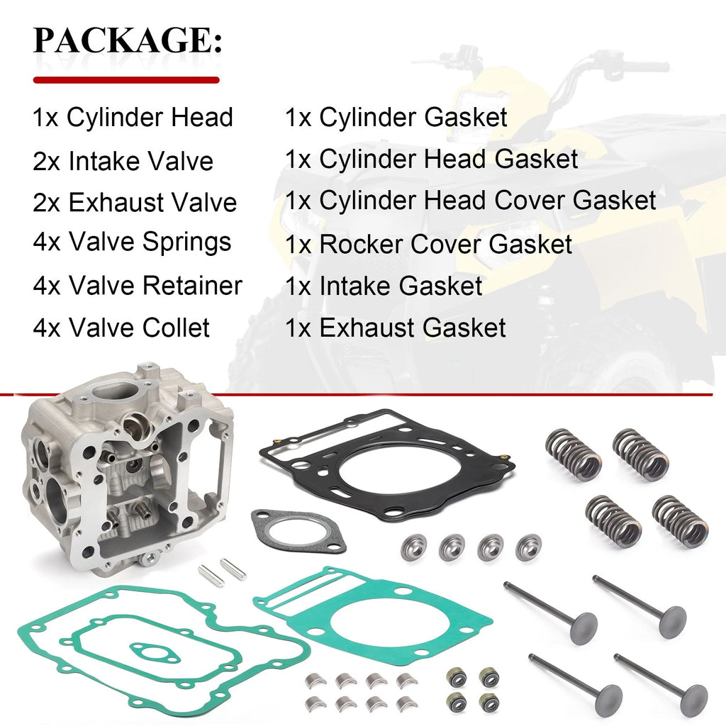 Engine Cylinder Head + Valve Kit for Polaris Magnum Sportsman Scrambler ATP 500 (2000–2005)