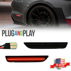 2X Smoked Lens Rear Bumper Side Marker Red LED Lights for Ford Mustang (2010–2014)