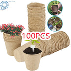 Set of 100 Biodegradable Nursery Pots for Garden Flower Plants