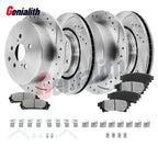Front Rear Drilled Rotors Pads for Toyota Sienna (2011–2020), Highlander (2014–2019)