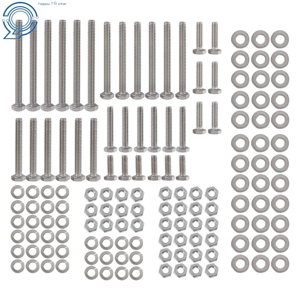 144 Pack 1/4 Stainless Steel Screws with Hex Bolts Nuts Kit 1/4-20