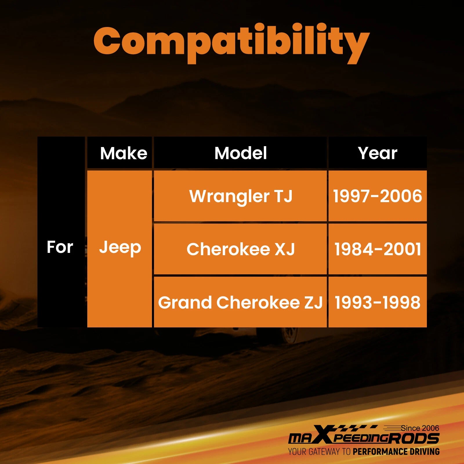 Adjustable Control Arms for Wrangler Grand Cherokee (0-8" Lift)