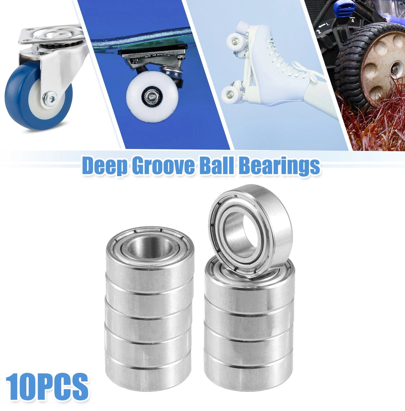 10 Pcs MR126ZZ Deep Groove Ball Bearings for Cars (6x12x4mm)