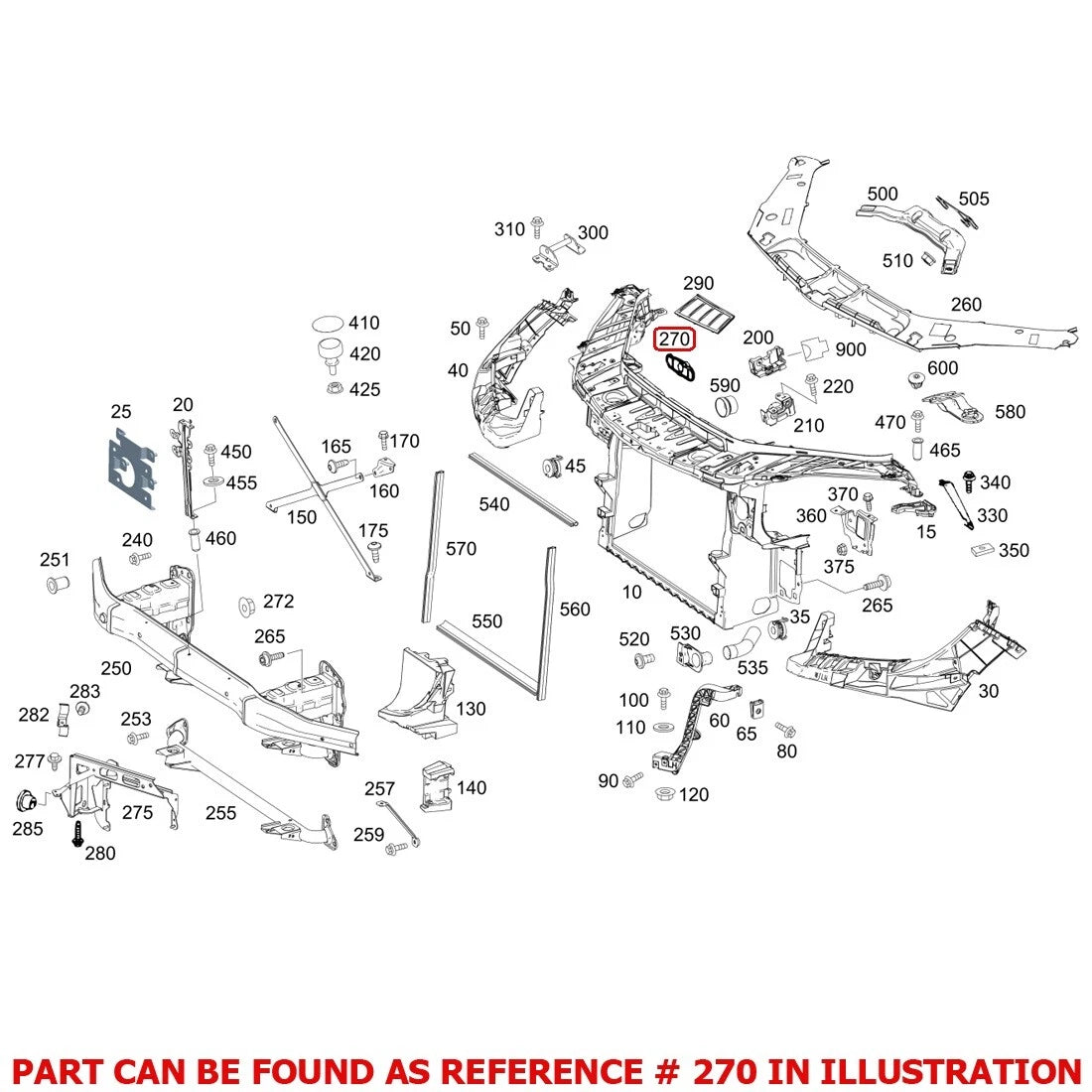 Radiator Support Cover 1665050188 for Mercedes-Benz