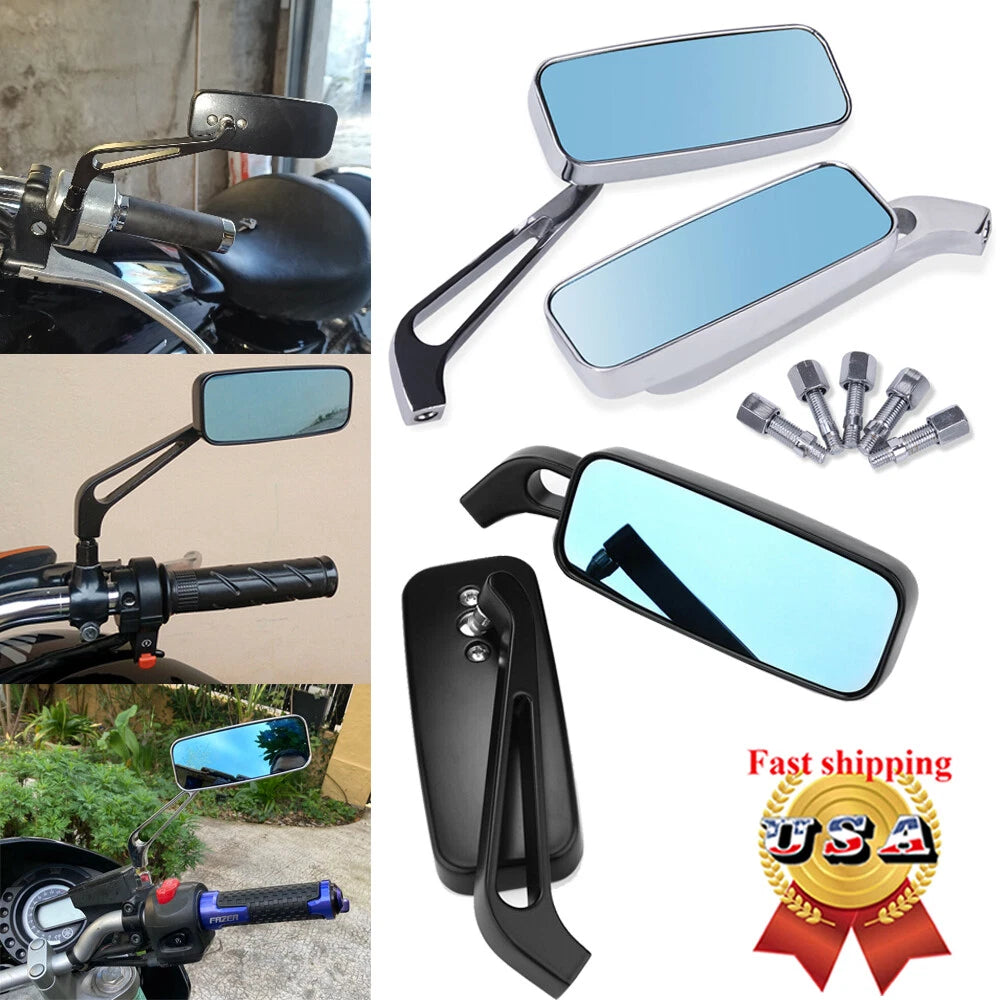 2X 8mm 10mm Rear View Side Mirrors for Honda Yamaha Kawasaki (Sports)