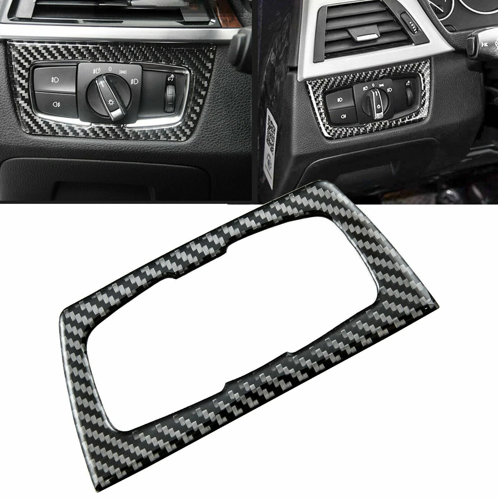 Carbon Fiber Interior Headlight Control Switch Trim for BMW 3 Series F30 (2012–2018)