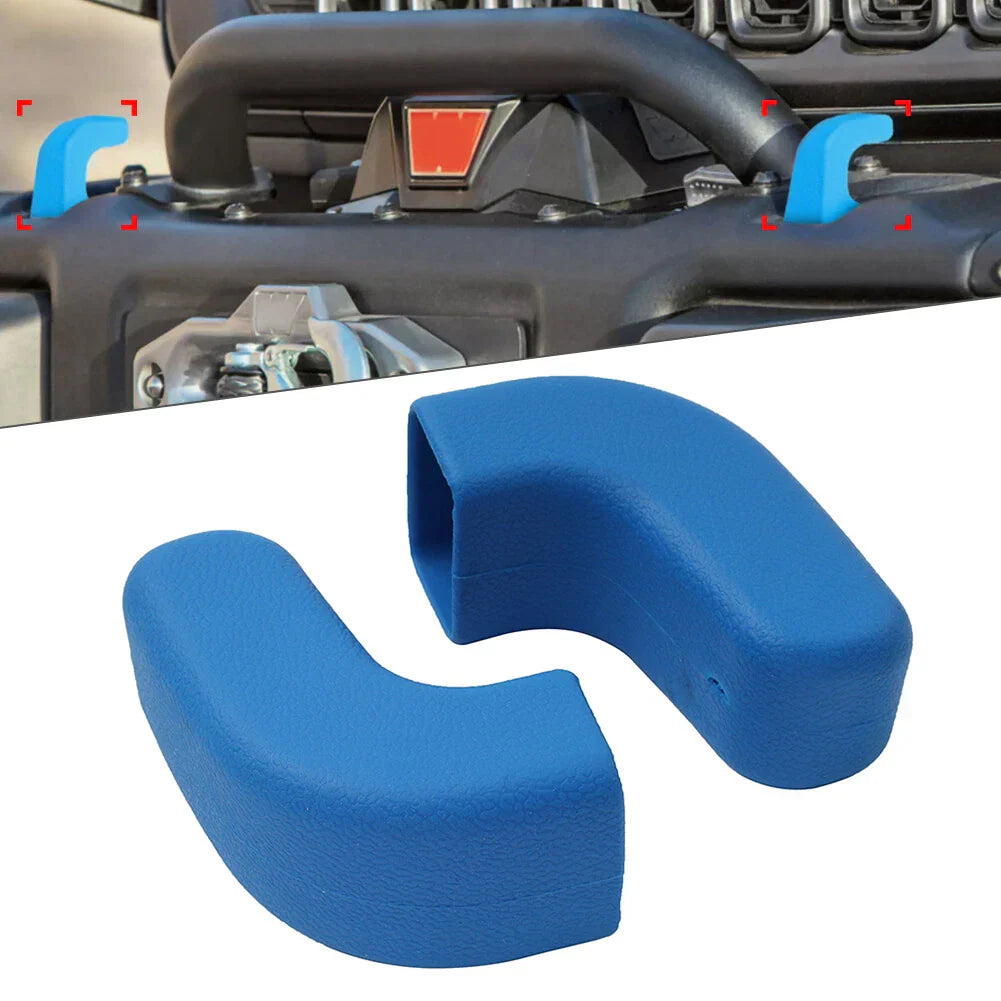 Front Bumper Tow Hook Covers for Jeep Wrangler JK JL JT (2007-2023) Blue