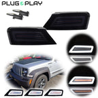 Smoke Lens Front Corner Dynamic Amber LED Signal Lamp for Jeep Liberty (2008–2012)